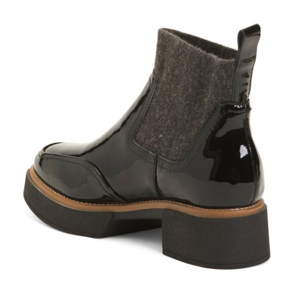 NWB $160 DOLCE VITA Patent Leather Saline H2O Waterproof Rain Boots Black 8 WIDE - Picture 2 of 11